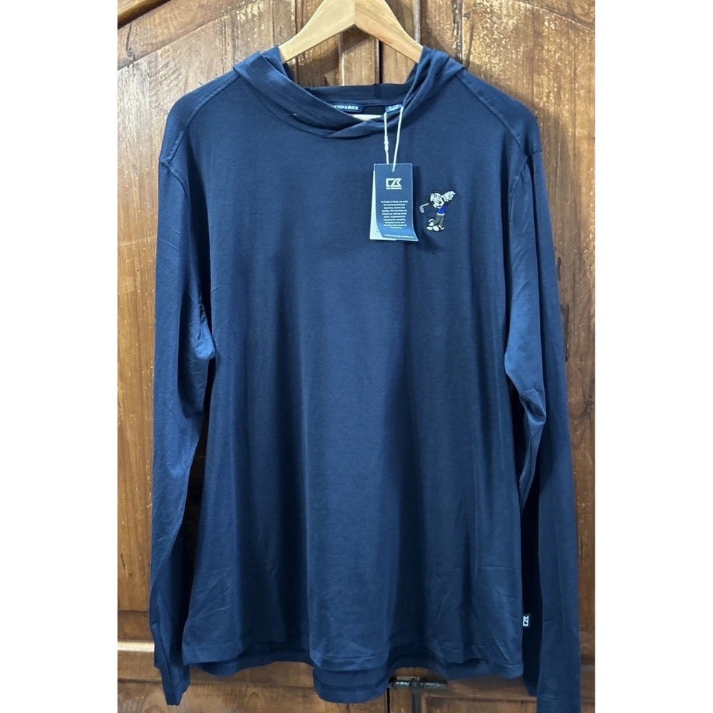 NWT Mens Cutter & Buck Disney Mickey Mouse Epic Comfort Hooded L/S Shirt XL
